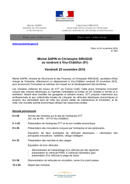 Vendredi 25 novembre 2016 - Portail de l`économie et des finances