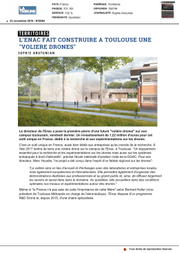 L`ENAC FAIT CONSTRUIRE A TOULOUSE UNE