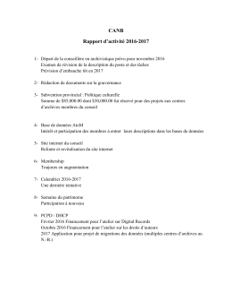 Rapport du CANB - Archives Canada