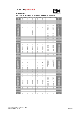 TARIF INITIAL