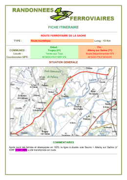 fiche itineraire - Inventaires Ferroviaires De France