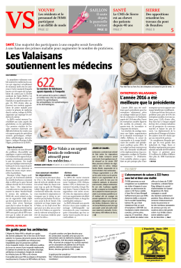 Les Valaisans soutiennent les m&eacute;decins