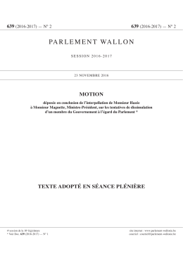 (2016-2017)  - Le Parlement de Wallonie