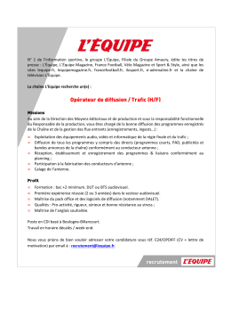 Annonce Op&eacute;rateur diffusion nov16