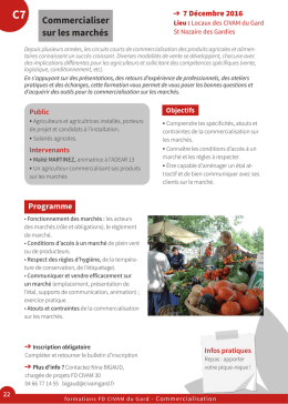 Commercialiser sur les march&eacute;s