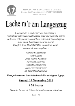 L`équipe de « Lache m`r em Langenzug » revient sur cette scène