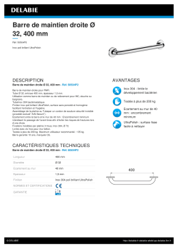Barre de maintien droite &Oslash; 32, 400 mm