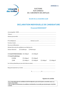 formulaire de déclaration individuelle de candidature