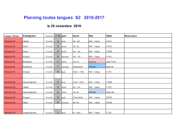Planning toutes langues S2 2016-2017