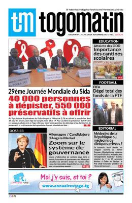 Togo Matin N&deg;140 - R&eacute;publique Togolaise