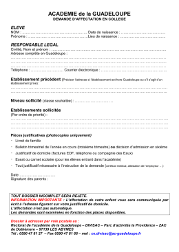 demande d`affectation au coll&egrave;ge