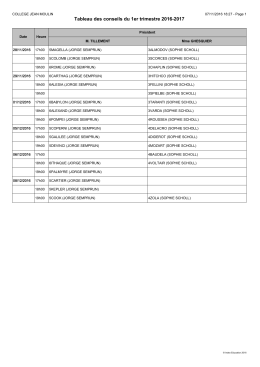 Tableau des conseils du 1er trimestre 2016-2017
