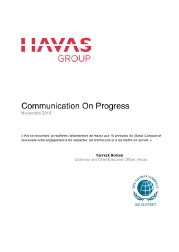 Communication On Progress