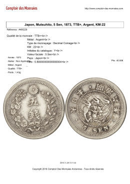 Japon, Mutsuhito, 5 Sen, 1873, TTB+, Argent, KM:22