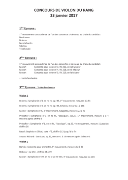 CONCOURS DE VIOLON DU RANG 23 janvier 2017