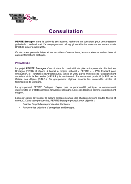 Consultation de prestation - Campus de Brest