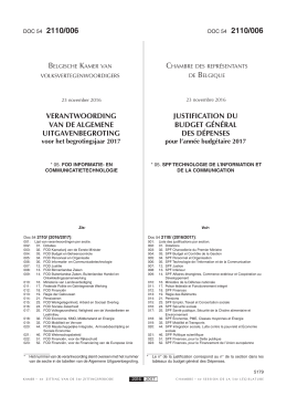 justification du budget général des dépenses