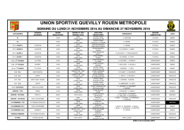 programme de la semaine