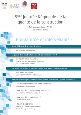 Programme et intervenants