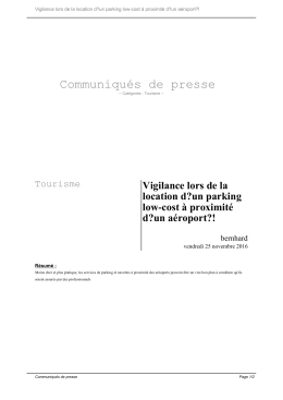 Vigilance lors de la location d?un parking low