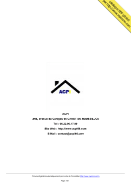 catalogue immobilier ACPI CANET-EN