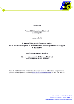 Assemblée générale constitutive de l`Association pour la