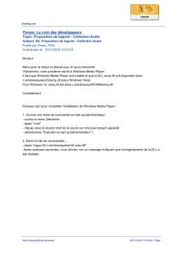 Forum: Le coin des d&eacute;veloppeurs