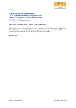 Forum: Le coin des d&eacute;veloppeurs