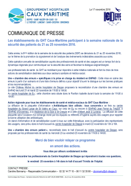 Communiqué de presse relatif aux actions mises en place dans le