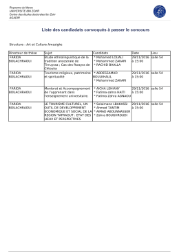 Liste des candiadats convoqu&eacute;s &agrave; passer le concours