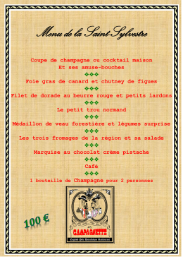 Menu de la Saint-Sylvestre