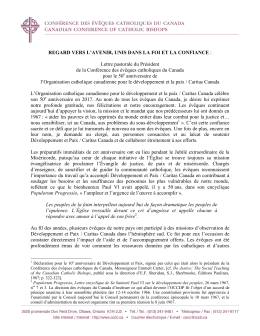 REGARD VERS L`AVENIR, UNIS DANS LA FOI ET LA CONFIANCE