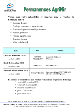 Dates 2012 - Touraine Conseil &Eacute;levage