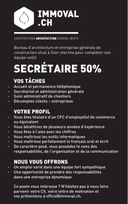 Offre d`emploi - Immoval - secrétaire 50 - 11.2016