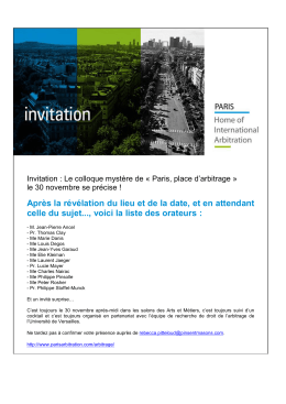 Apr&egrave;s la r&eacute;v&eacute;lation du lieu et de la date, et en attendant celle du