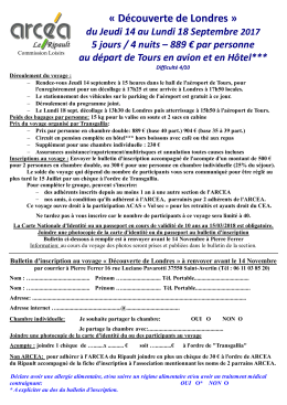 bulletin d`inscription - Arcea