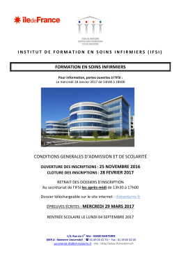 Dossier d`inscription