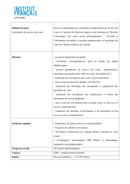 Assistant(e) - Institut fran&ccedil;ais de Lettonie