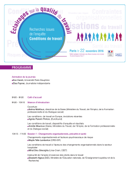 Organisations du travail Organisations Prévention