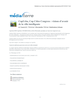 CapUrba, Cap Cities Congress : visions d`avenir de la