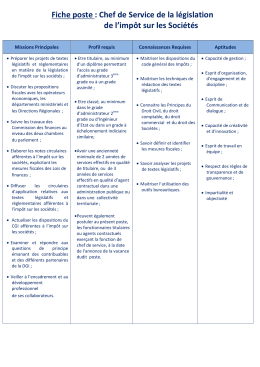 بطـاقـة وظـيـفــة - Direction Générale des Impôts