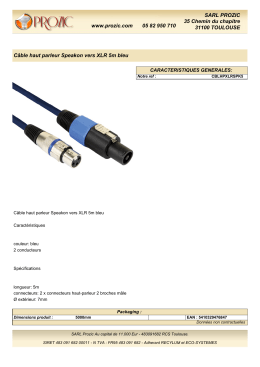 www.prozic.com 05 82 950 710 SARL PROZIC 35 Chemin du