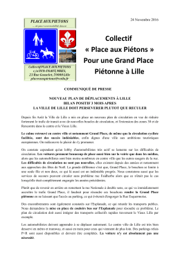 Pour une Grand Place Pi&eacute;tonne &agrave; Lille