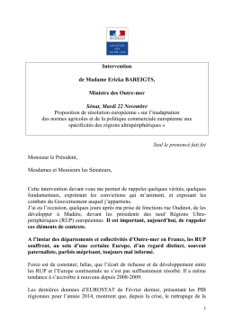 Proposition de résolution européenne - Les Outre-Mer