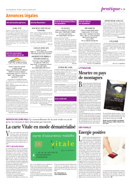 Les annonces l&eacute;gales du 24 novembre 2016