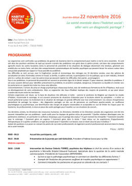 PROGRAMME - Habitat social pour la ville