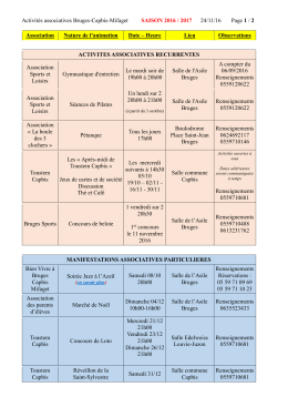 Activit&eacute;s associatives Bruges-Capbis