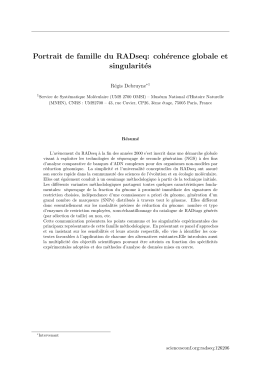 Recueil des communications - Approches RADseq pour l`&eacute;tude de