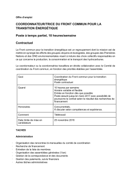 COORDONNATEUR/TRICE DU FRONT COMMUN POUR LA