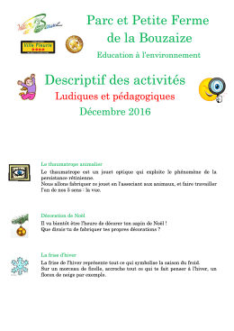 descriptif des animations